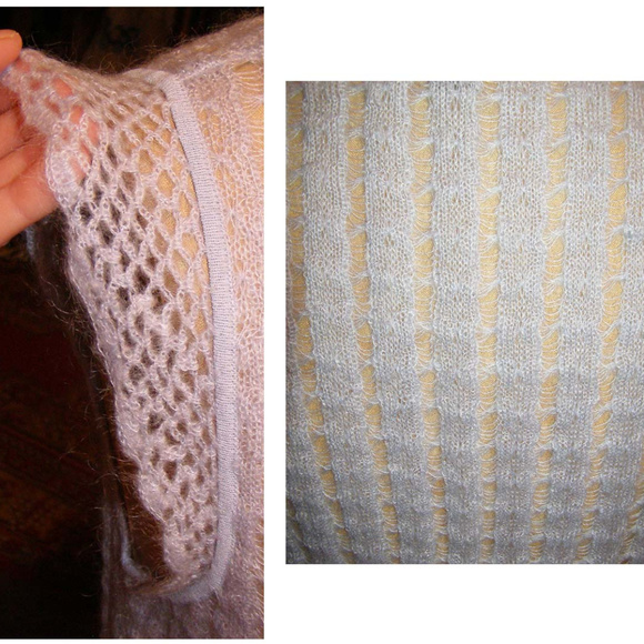 NEW Lt Blue IDEOLOGY Knit Mohair blend Vest M/L - Picture 6 of 8